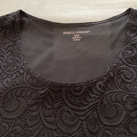 Jessica London Plus Size Lace Over Polyester Knit Top Size 30/32 - Picture 3 of 7